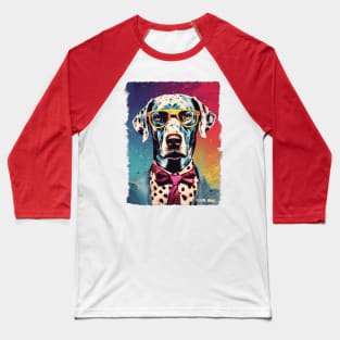 Chill Gentleman Dog Halftone Warhol Glasses Baseball T-Shirt